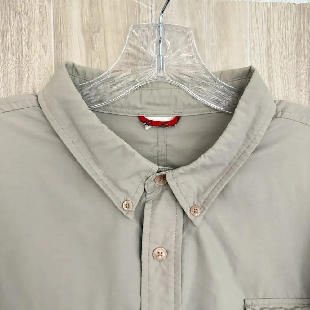 The North Face Tek Hike Shirt Mens 2XL VaporWick Trail Fish Camp Roll Tab Vented